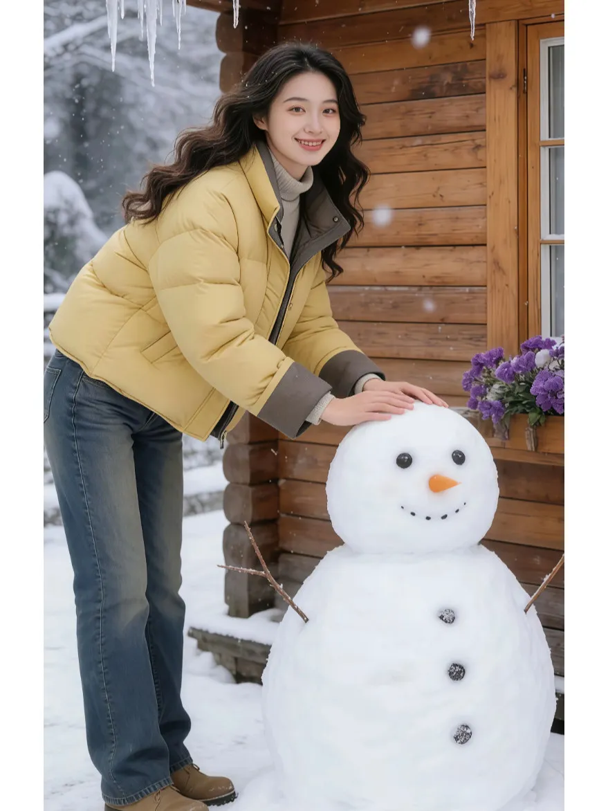 

Корейская хлопковая куртка Sle Color Blo Jaet ort, женская модная зимняя верхняя одежда, пальто Thiened Long Sve на молнии