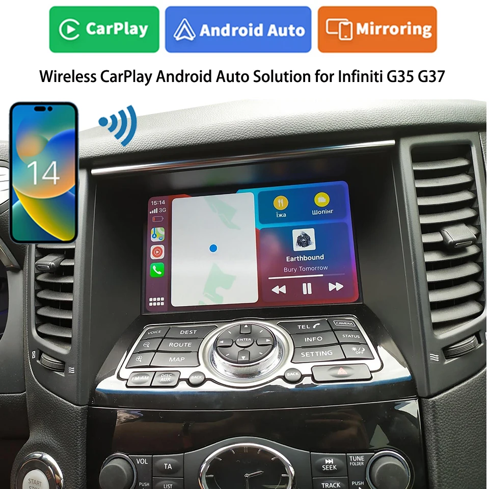 iCarPlay Latest Apple Map Navigation CarPlay Android Auto Video Audio Interface for Nissan GT-R G37 G35