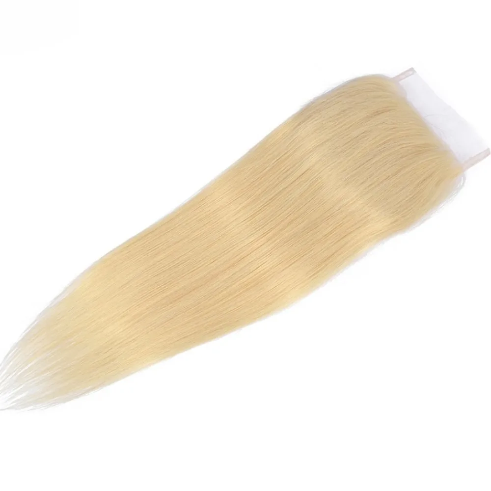 Человеческие волосы 613, светлые прямые 4x4, кружевная застежка, 10-22 дюйма, плотность 150%, полный конец, предварительно части, бразильские девственные волосы, предварительно выщипанные