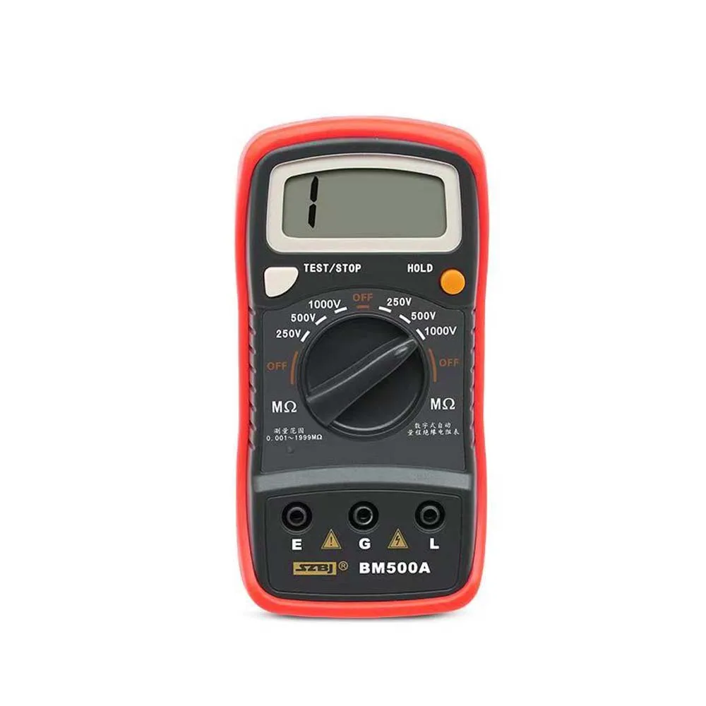 BM500A Digital Meter 1000V Auto Range Insulation Resistance ohm Meter Tester Megohmmeter Multimeter Voltmeter LED indication