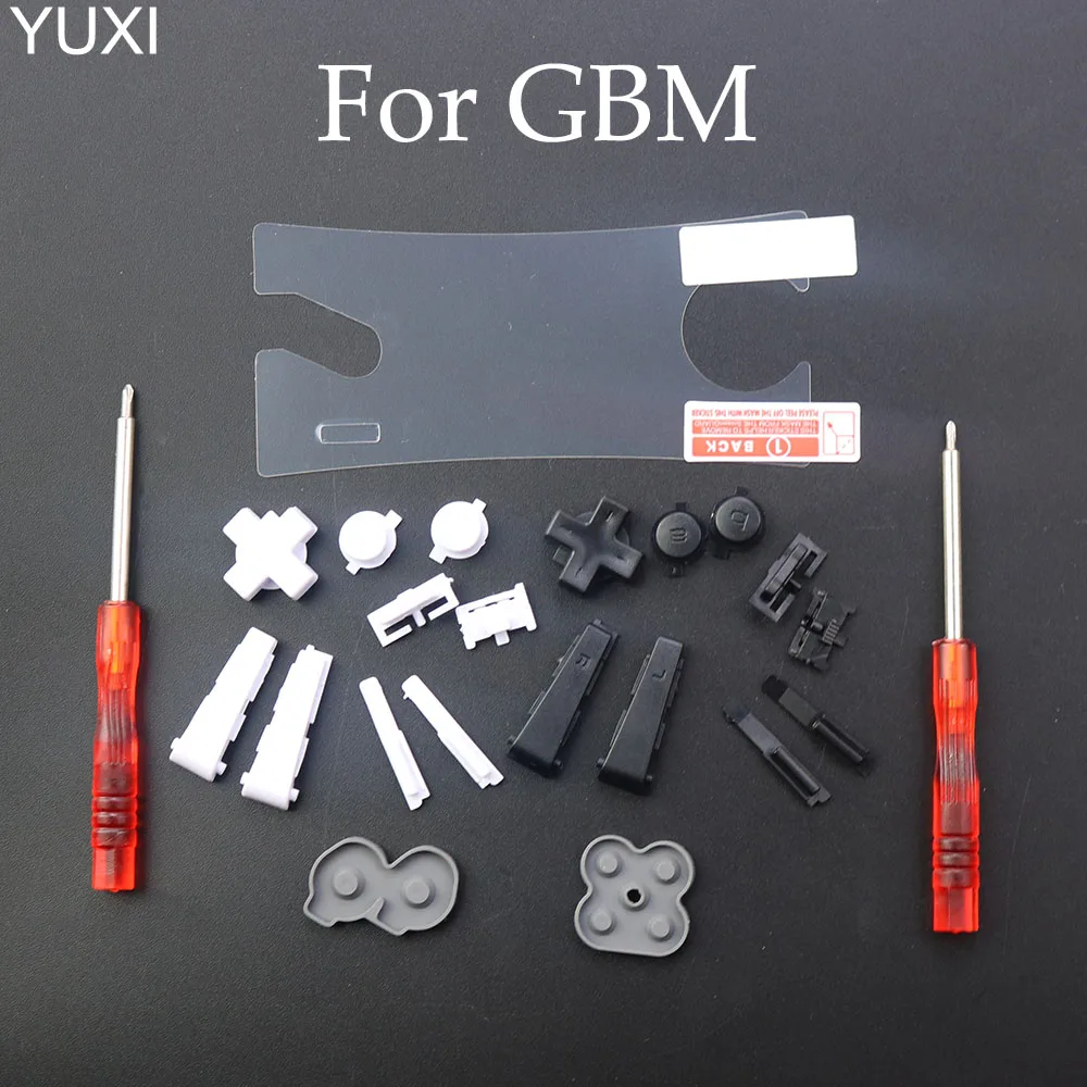 

For GBM Console Shell Button Replacement Silicon Conductive Rubber Pad Button Full set L R A B D-Pad Keypad Buttons with tool