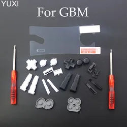 For GBM Console Shell Button Replacement Silicon Conductive Rubber Pad Button Full set L R A B D-Pad Keypad Buttons with tool
