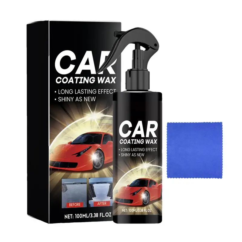 

100ml Car Coating Polishing Spray With Cloth Car Cleaning Wax Hydrophobic Refurbish Agent Coating Renewal Accessories