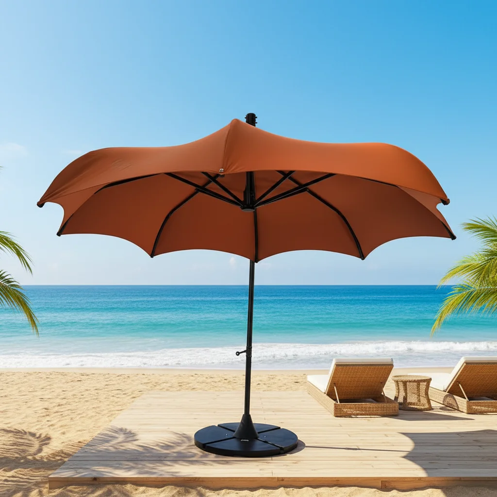 Factory Direct Customizable Heavy Duty Marble Base Patio Umbrella Dome Canopy Commercial Hotel Outdoor Garden Outdoor Furniture