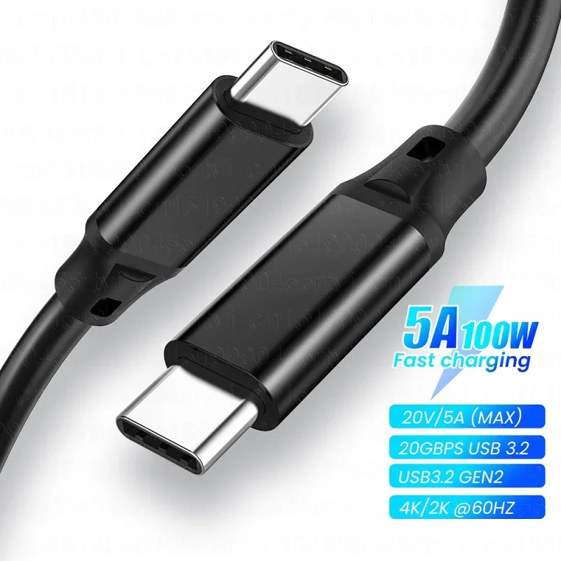 

USB Type C To USB Type C Cable 5A 100W PD Quick Charge 4.0 Type-c Cable For Xiaomi Redmi Note 10 Pro Macbook