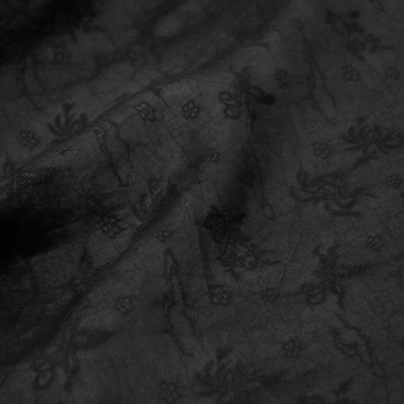 

Old material crack jacquard special black fragrant yunsha silk fabric cheongsam clothing design