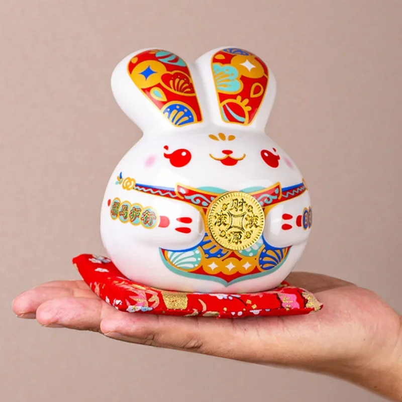 

Ceramic Piggy Bank Gift Box Korean Creative Cartoon Rabbit Change Coin Box Store Opened Moved To A New Home Gift Home Decoration
