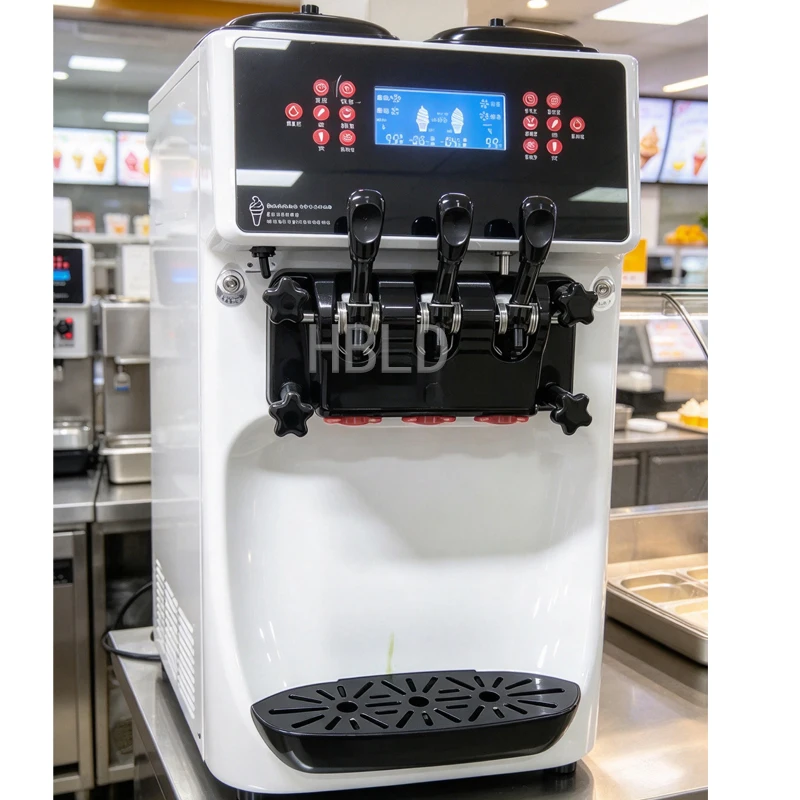Kiosk Ice Cream Equipment, Heavy Duty Commercial Soft Serve Ice Cream Maker, Anti-Vibration Frozen Yogurt Dispenser