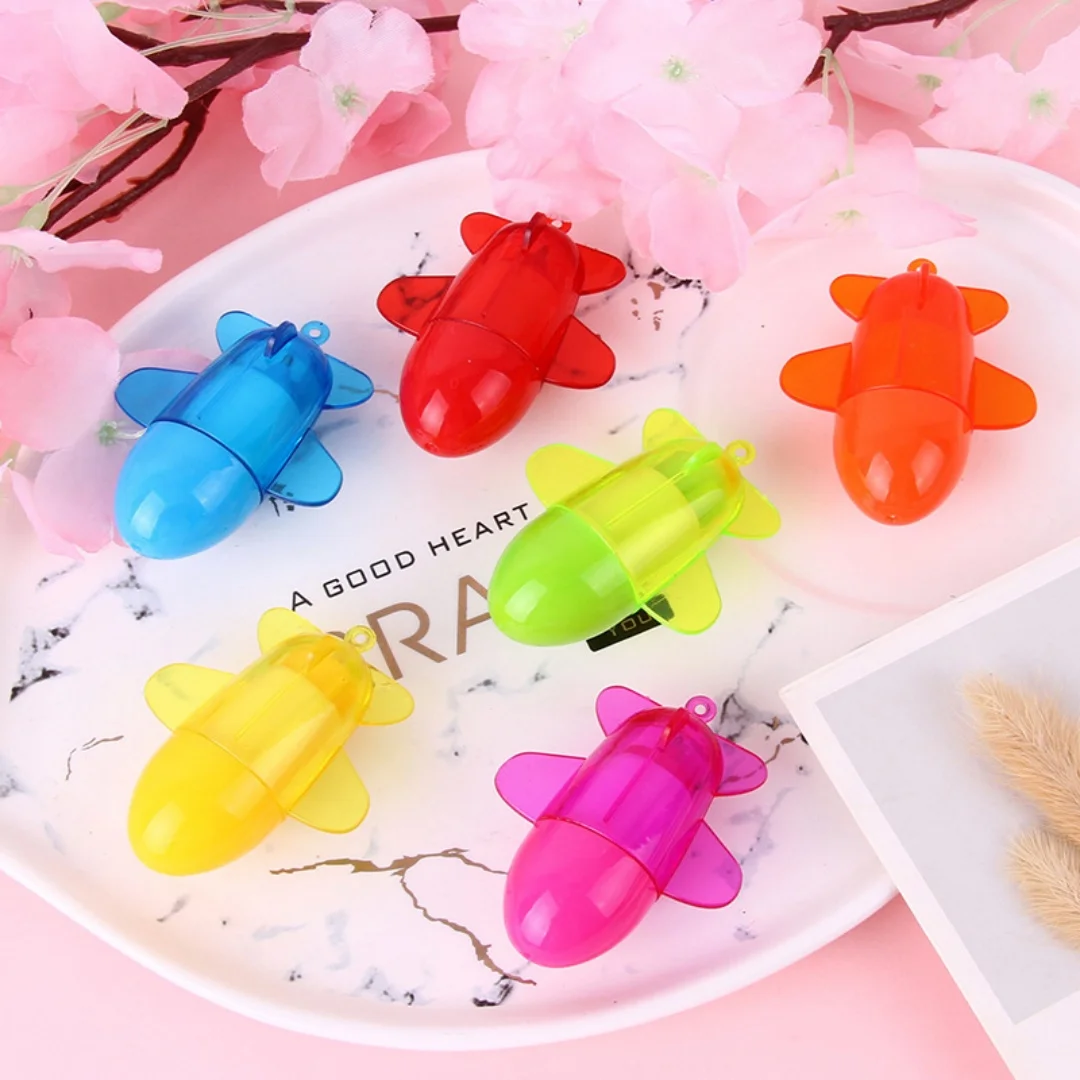 4PCS Candy Color Cartoon Airplane Telescopic Ballpoint Pen, Cute Creative Student Stationery Gift for Kids