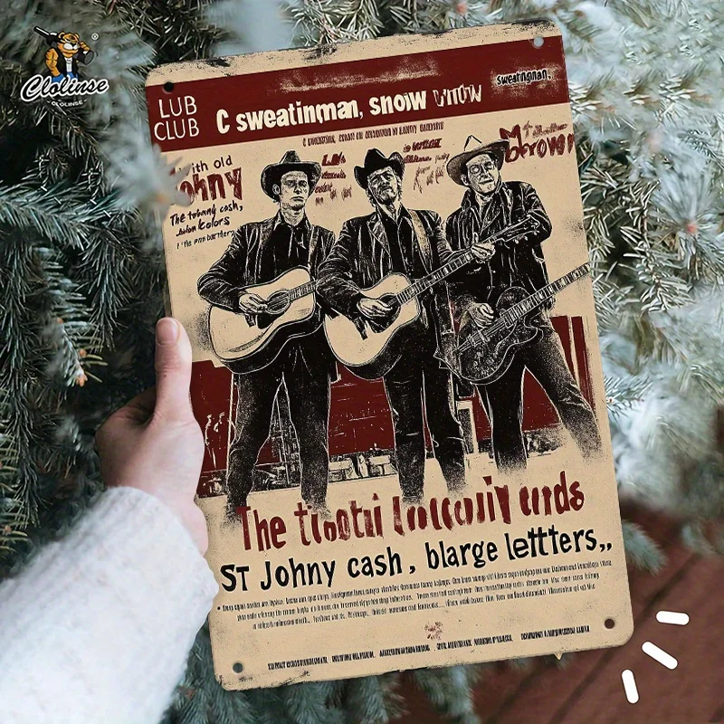 Vintage Country Music Wall Art Decor - Rustic Iron Metal Sign with The Lubkeatman Show Band Design, Wall-Mounted Americana for H