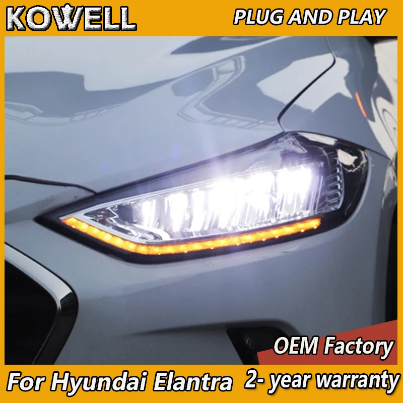 

Car Styling for Hyundai Elantra Headlight 2016-2020 Elantra Headlamp DRL Turn Signal High Beam Projector Lens