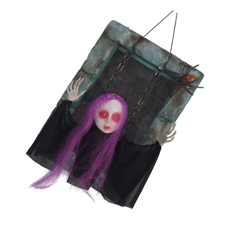 

Motion Activated Hanging Ghostly Gravestone Glowing Eyes Shaking Body And Eerie Sounds For Outdoor Horror Decorations