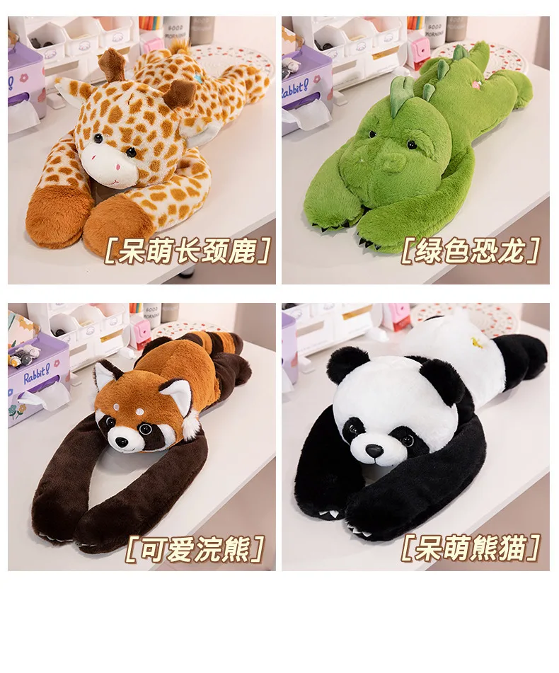 30/65cm Cute Long Arm Stuffed Animal Arm Weighted Soft Plush Pillow Raccoon Koala Bear Sloth Dinosaur Gift for Boys and Girls