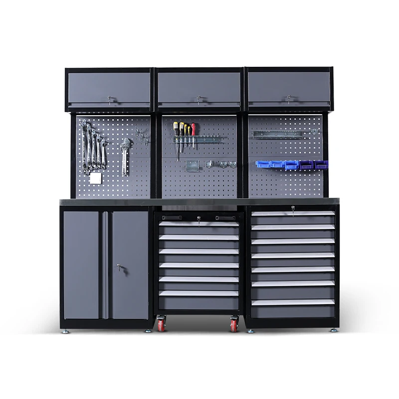 Metal Heavy Duty Steel Garage Combination Tool Cabinet With Pegboard Work Bench Tool Cabinets Workshop