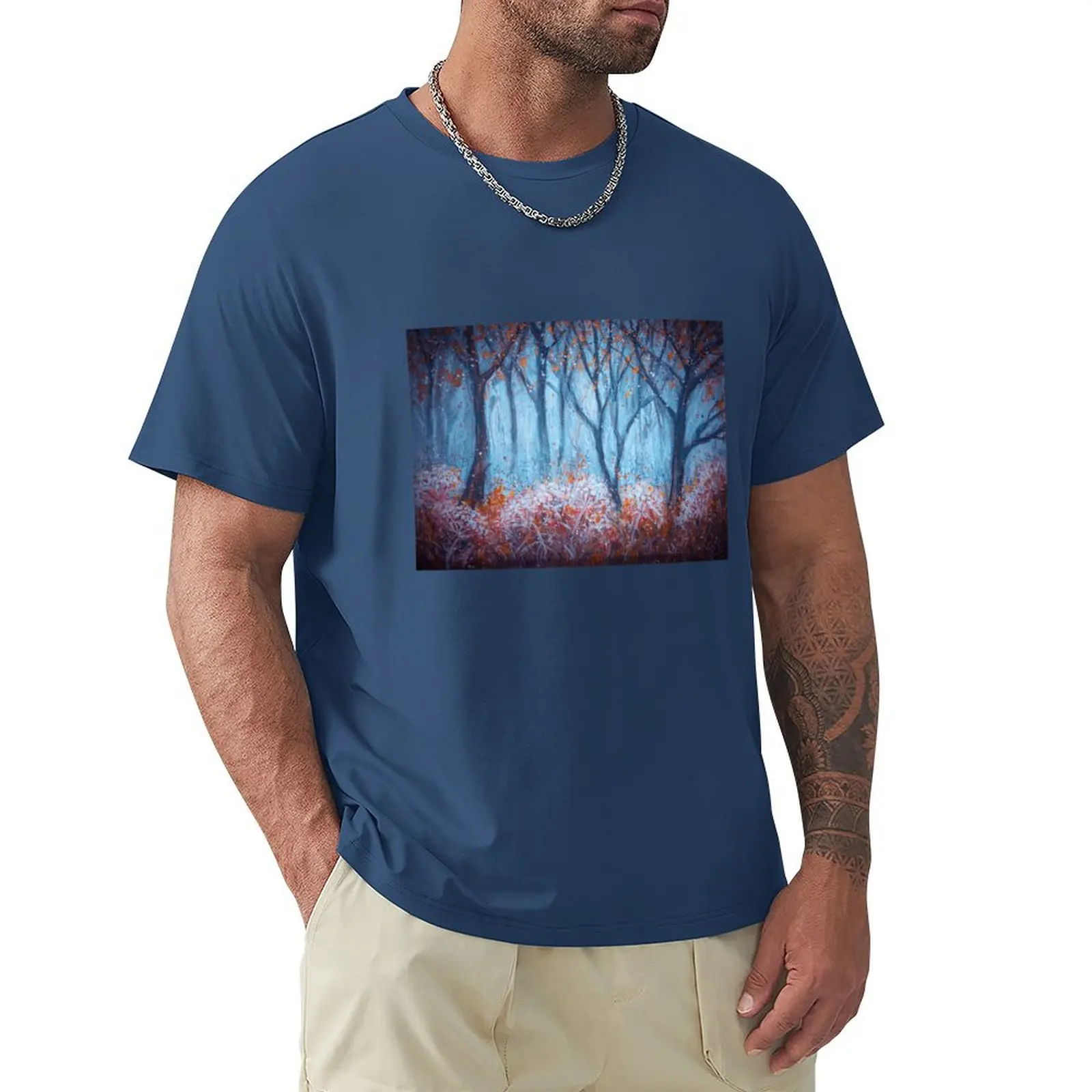 

Foggy autumn woods T-shirt sublime customs mens graphic t-shirts