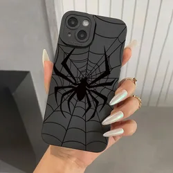 Spider Web Design Phone Case For iPhone 16 15 14 13 12 11 Pro Max XS X XR 7 8 16 Plus SE 2022 Shockproof Candy Soft Bumper Cover