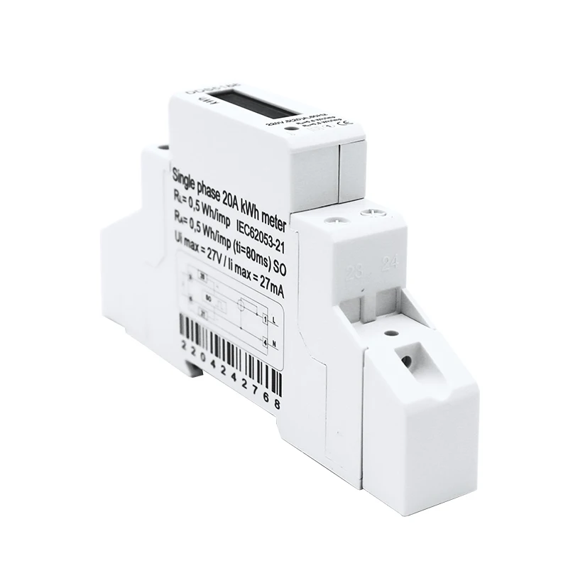 1P 1 Pha Đường Sắt Đồng Hồ Màn Hình LCD Hiển Thị Điện Đồng Hồ Năng Lượng 220V KWH Nhà Thông Minh Loại Cao Cấp độ Chính Xác