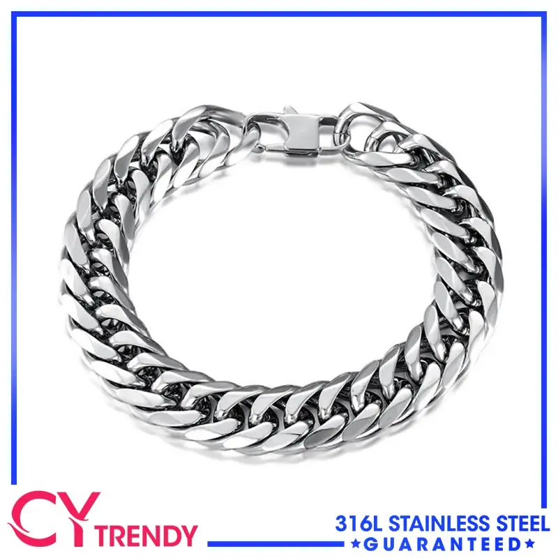 Korean Personalized Creative Stainless Steel Jewelry 8-12MM Men's Bodybuilding Muscle Bracelet Chain