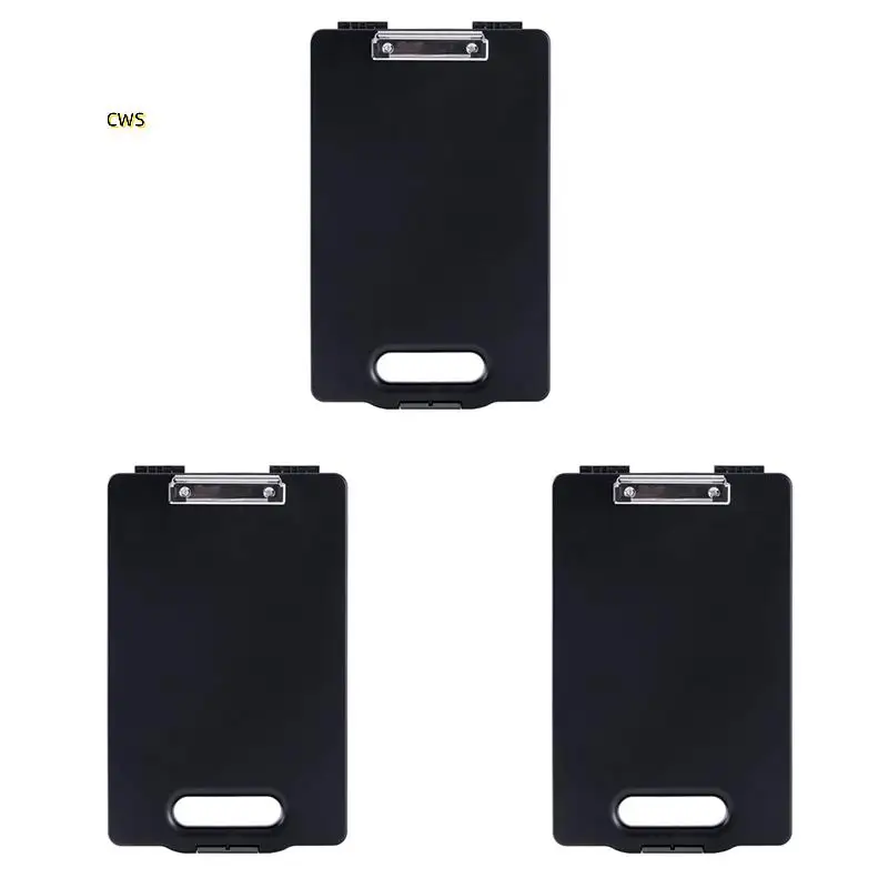 3X A4 플라스틱 보관 클립보드 파일 상자 케이스 문서 파일 폴더 클립보드 휴대용 클립보드 보관 케이스