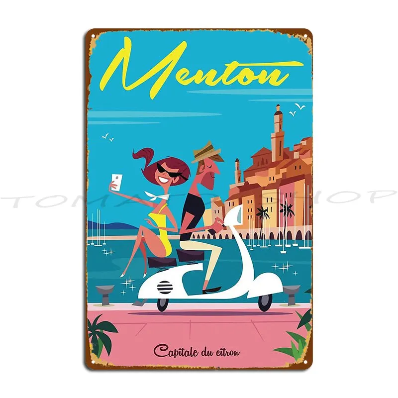 Menton Metal Sign Classic Create Rusty Decoration Character Tin Sign Poster