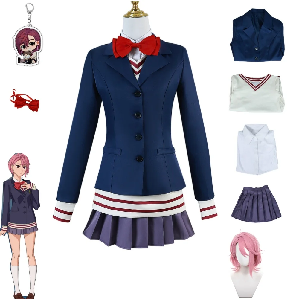 

Anime Dandadan Cosplay Aira Shiratori Cosplay Costume Jk School Uniform Mask Wig Dress Momo Ayase Halloween Christmas Women