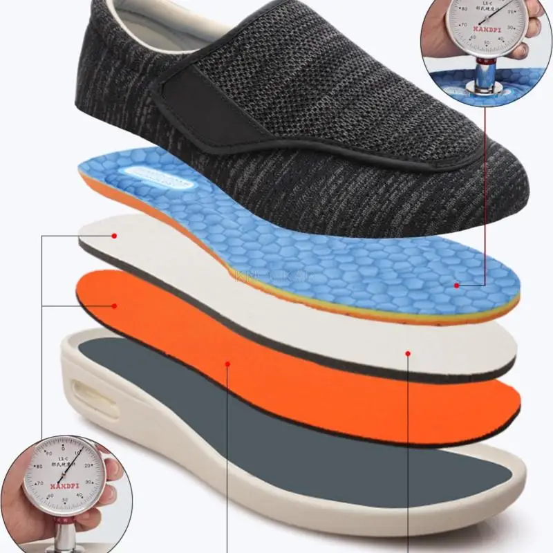 Zomer Lente Comfortabele Ademende Zachte Medische Orthopedie Diabetische Schoenen Diabetes Walking Sneaker Wind Aanpassing