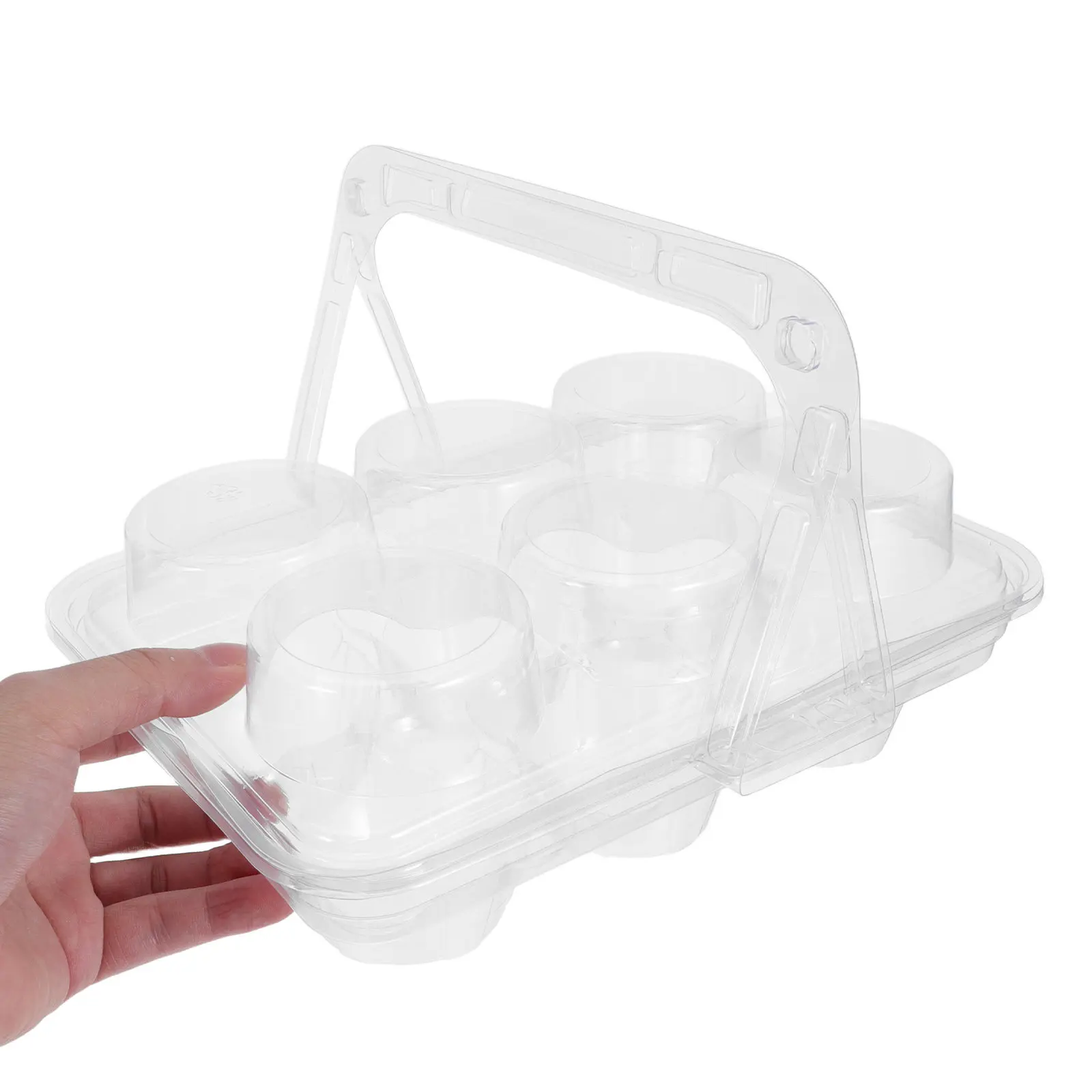 

10 шт. прозрачных контейнеров для кексов, пластиковые коробки для выпечки, портативные, герметичные, с ручкой, мини-держатели для кексов, для демонстрации десертов