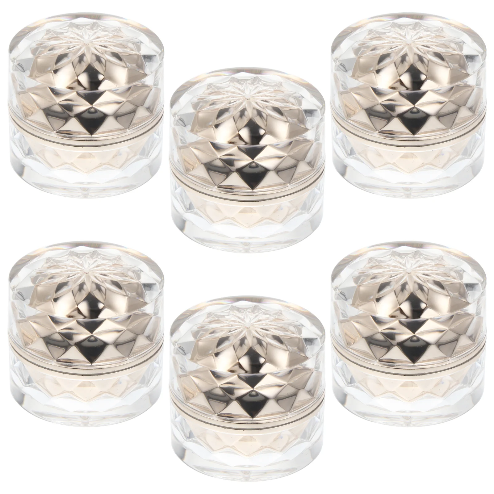 Conteneurs de voyage en acrylique, 6 pièces, Mini petits pots en plastique, boîtes de rangement d'échantillon de crème rechargeables, baume facial anti-fuite