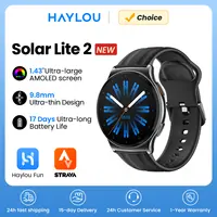 HAYLOU Solar Lite 2 Smartwatch Pantalla AMOLED de 1,43 pulgadas Monitoreo de salud 24 horas Más de 150 modos deportivos Llamadas de voz Reloj inteligente 1ATM
