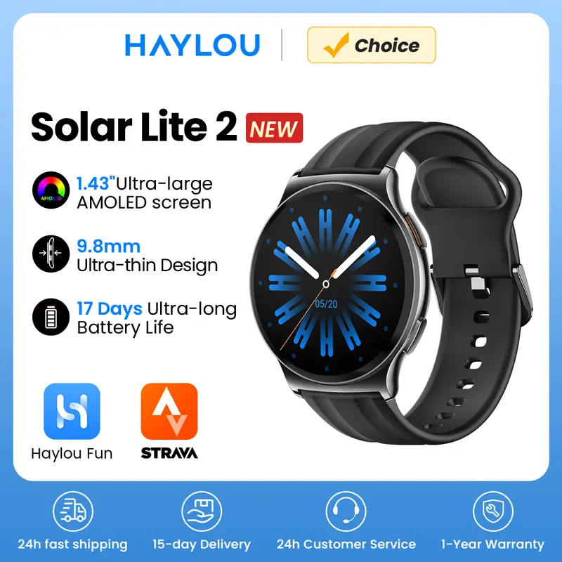 Haylou Solar Lite 2 Smartwatch 1.43'' Amoled Display 24h Health