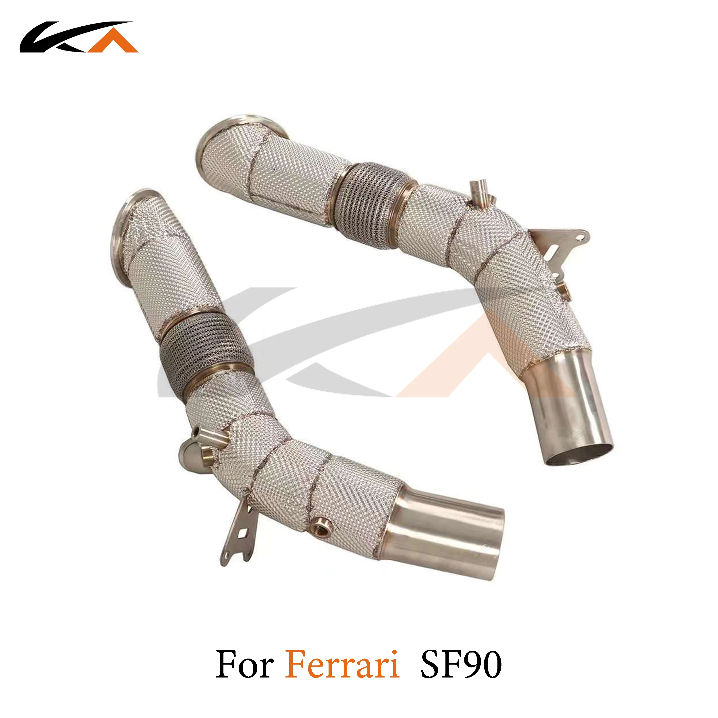 

KA Tuning downpipe exhaust stainless steel headers for Ferrari SF90 3.9T performance auto parts heat shield catalysis