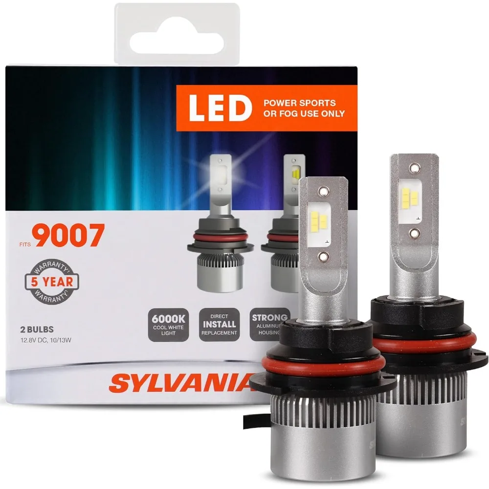 

9007 LED Powersport Headlight Bulbs for Off-Road Use or Fog Lights - 2 Pack