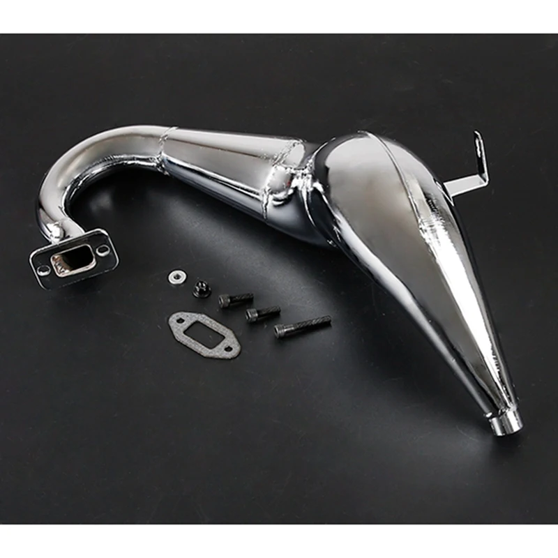 New Cnc Metal 71CC Engine Exhaust Pipe Kit For 1/5 Rofun LT LOSI 5IVE-T Truck Spare Toys Parts Rc Car Accessories