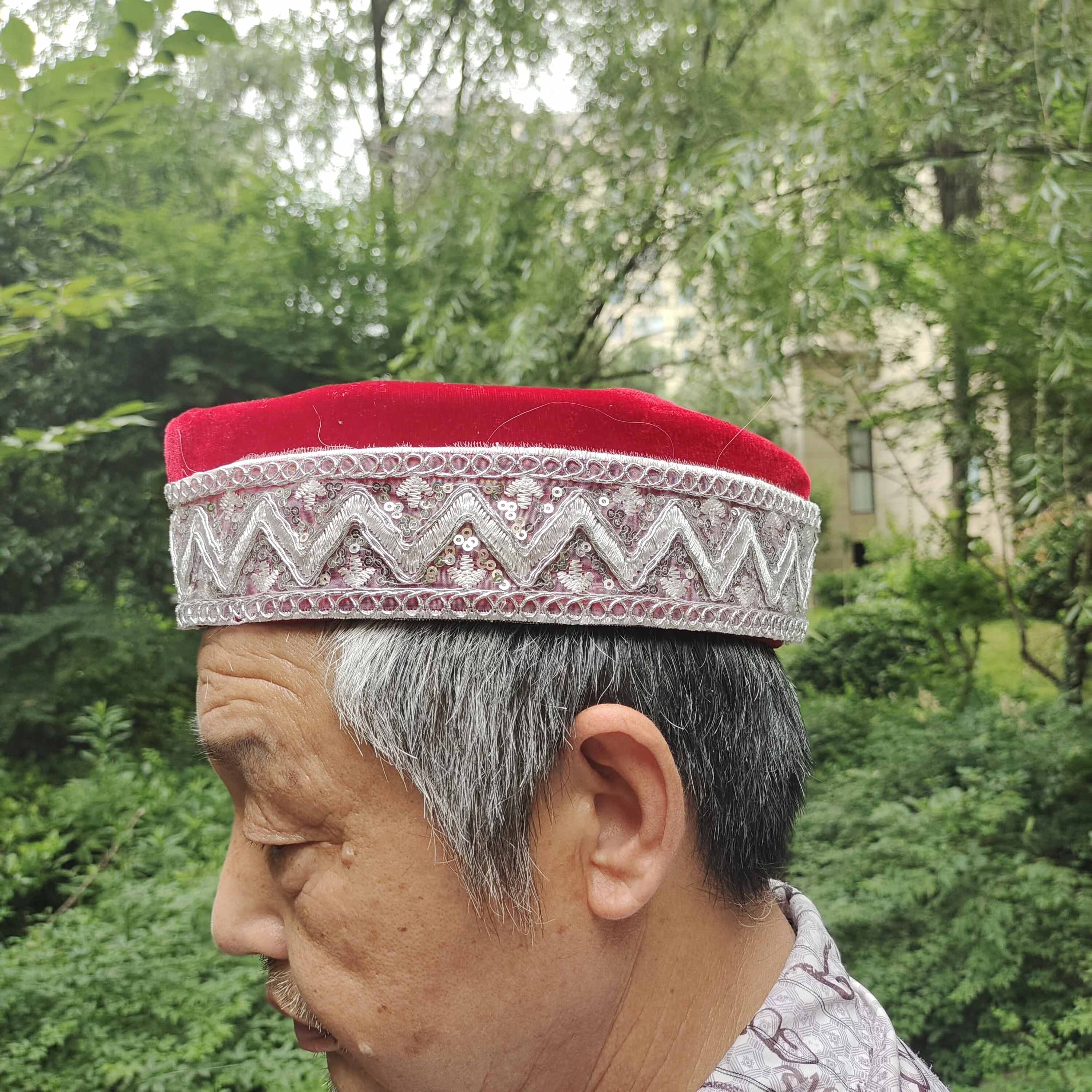 Chapéu de Barco Lantejoula dos homens, Pleuche Malásia, Cap Navio, Oração, Kufi, Islã, Hijab, Arábia Saudita, Turbante Headwraps, Frete Grátis, Moda Muçulmana