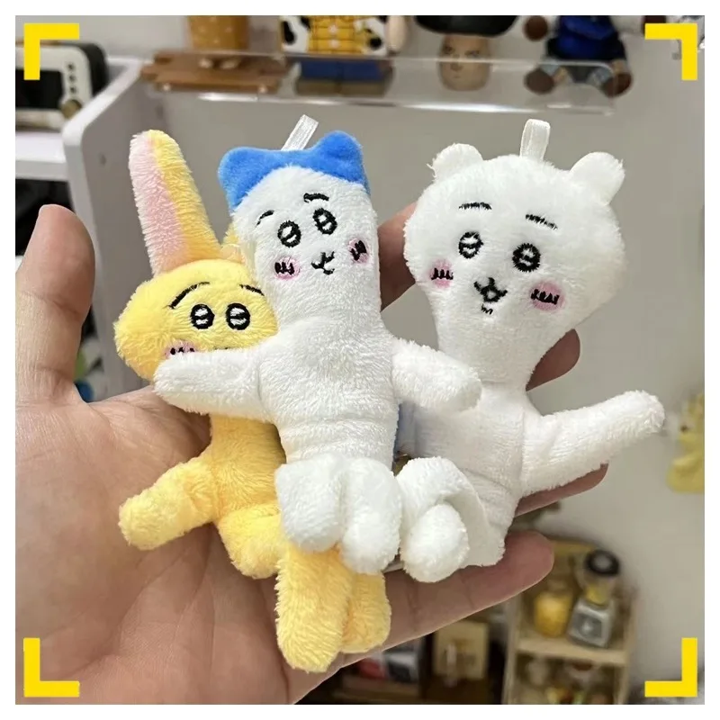 LLavero de juguete de peluche de la serie Muscle Chikawaed Usagi Hachiware, muñeca Kawaii, mochila colgante, juguetes de dedo, regalo para niños, 10cm