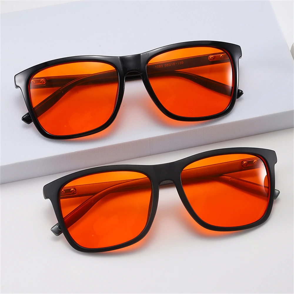 Classic Orange Lens Blue Light Blocking Glasses Men Square Computer Night Vision Women Eyeglasses Cut Filter Screen 