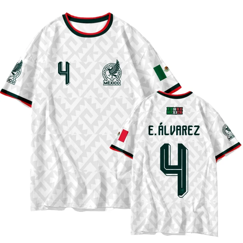 Mexican team uniform player's football clothing quick-drying short-sleeved T-shirt for men and women ice silk half-sleeved shirt