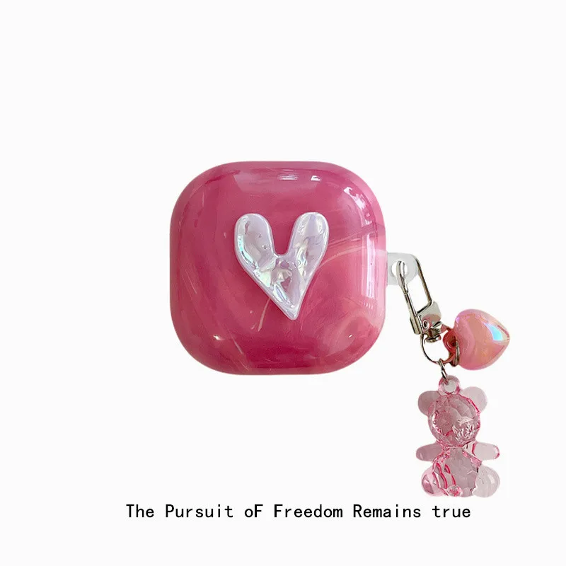 حافظة لهاتف سامسونج جالاكسي Buds Core / Buds FE قلادة أرنب لطيفة لهاتف سامسونج جالاكسي Buds 2 / Buds2 Pro حافظة واقية #1