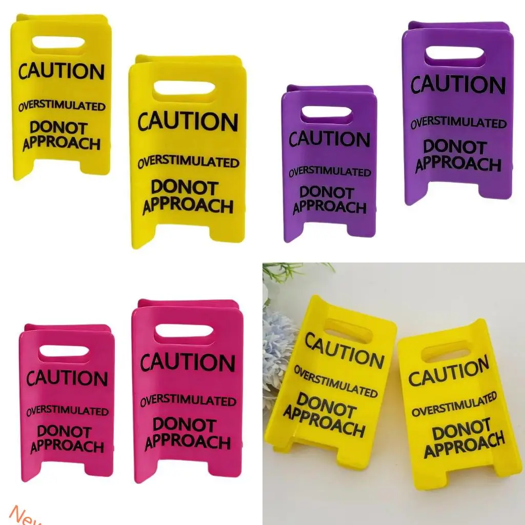 

2xFunny Hair Barrettes Decorative Hair Accessory Overstimulated Sign for Party LXAD