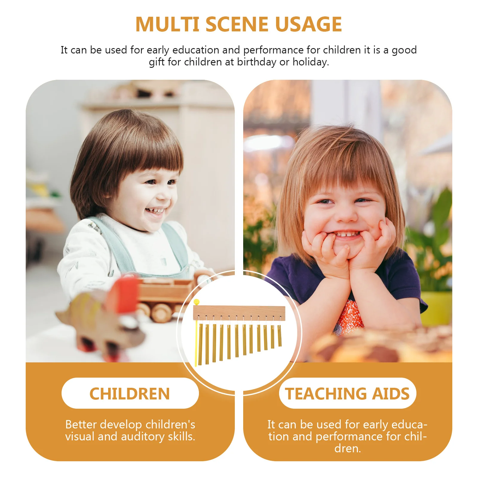 

1Set Percussion Twelve-Tone Wind Chime Orff Musical Instrument Children Education Performance Teaching Accessory