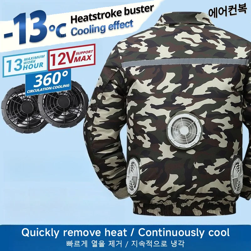 Chaqueta Refrigerante con 3 Ventiladores para Hombre, Verano 2026, Ropa de Trabajo con Aire Acondicionado, Alivio del Calor, Uniforme de Seguridad Laboral para Exteriores, Reflectante