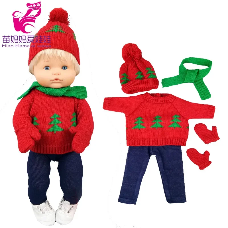 Nenuco roupas de boneca do bebê camisola chapéu cachecol ropa y su hermanita 40cm bebê boneca outwear inverno quente conjunto