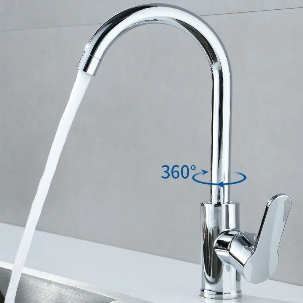 Rotatable Kitchen Faucet Adjustable Mode Deck Mounted Kitchen Water Tap Stainless Steel Universal Single Cold Water Faucet