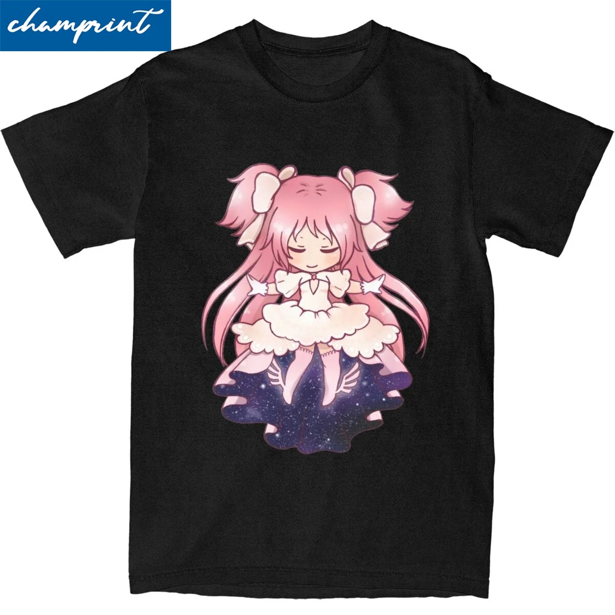 Puella Magi Madoka Magica เสื้อยืดแขนเสื้อแขนสั้นคอกลมสำหรับผู้ชายผู้หญิงผ้าฝ้ายตลกขบขัน