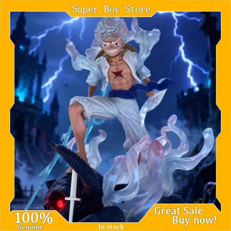 28 センチメートルアニメワンピースフィギュア Lx ゴーストアイランドニカ・ルフェイ発光像モデル手作りデスクトップ装飾装飾品ギフト