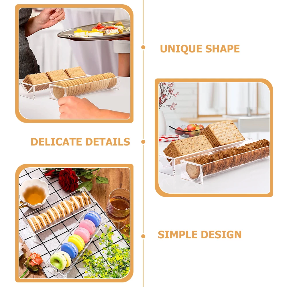 

2pcs Cookie Display Tray Acrylic Dessert Stand Multi Function Cupcake Rack Wedding Party Holder Cake Display Fruit Tray Tabletop