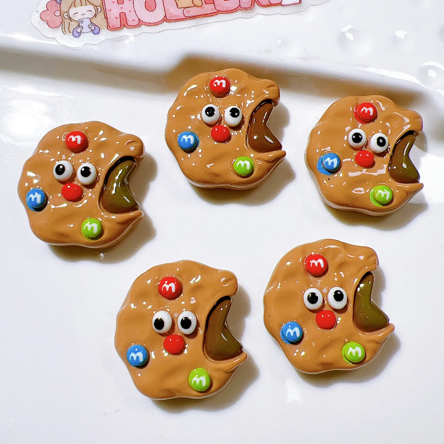 16Pcs Resin Cookies Chcoclate Charms Flatback Cartoon Animal Jewelry Findings For Earrings Keychain Diy Headware Accessories