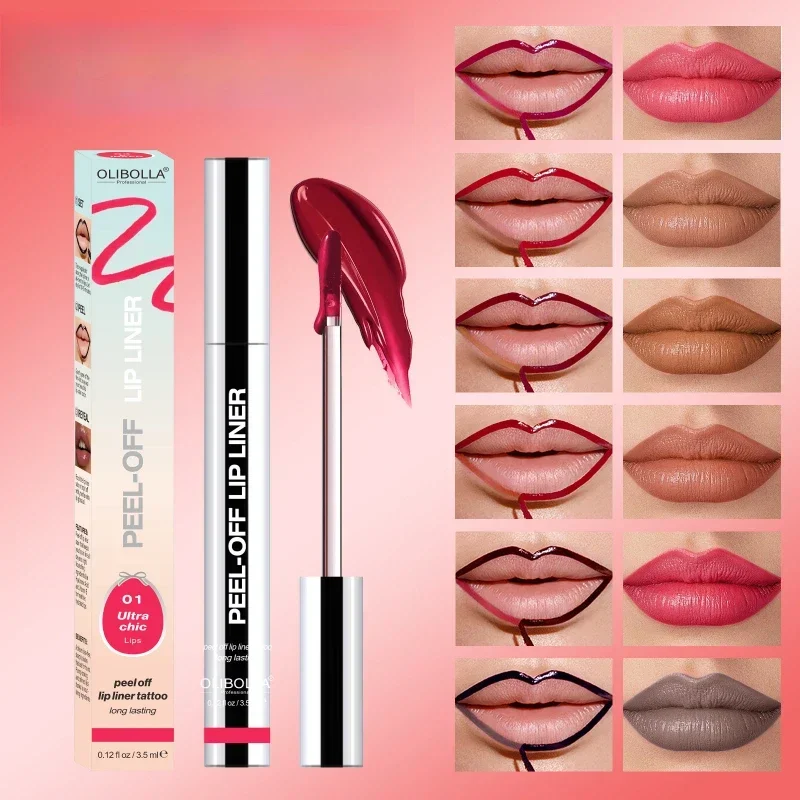 Peel Off Lip Liner Waterproof Long Lasting Liquid Lip Stick Non- Stick Liner Lasting Lip Stain Transfer-proof Lipstick