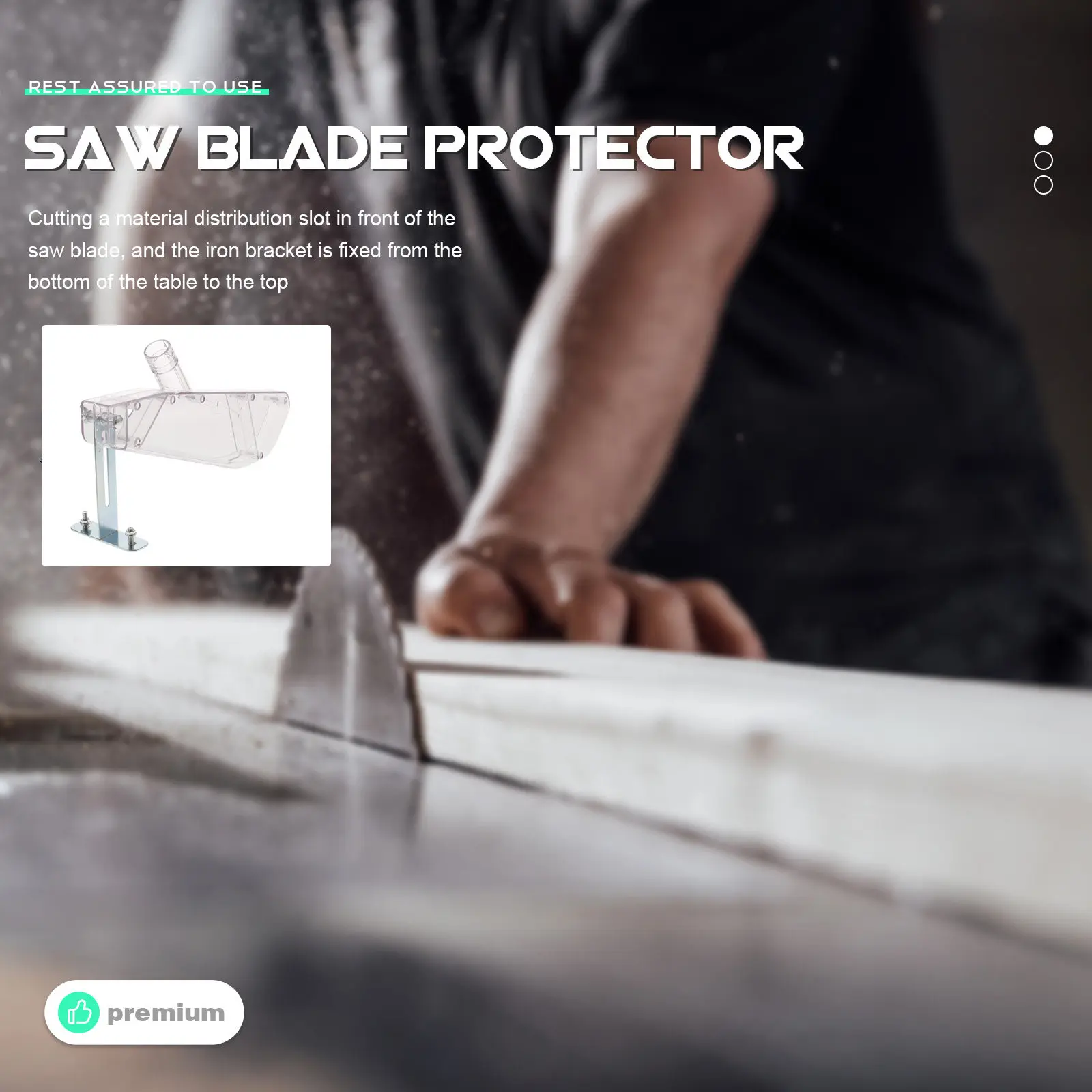 4-10 Inch Table Saw Protector Heavy Duty Plastic Guard with Vacuum Port Splitting Cutter Clear View Dust Barrier Woodworking Saw