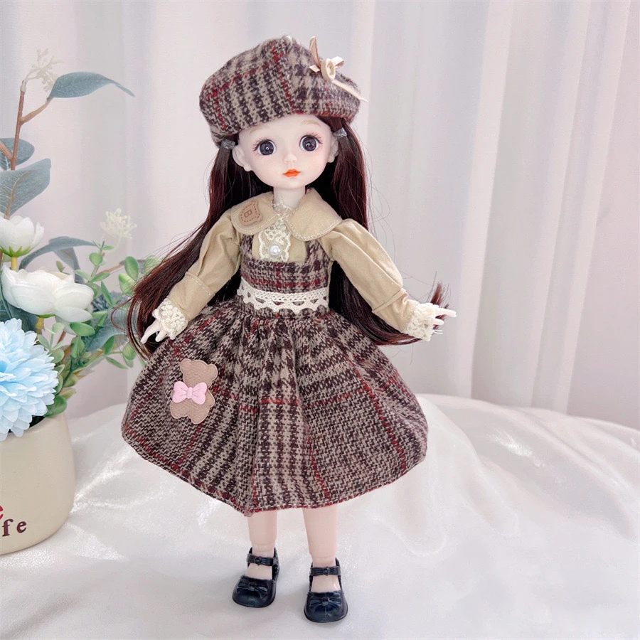 12 Inch BJD Baby Doll Toys for Girls,Articulation Doll Figures with Clothes Shoes,Dress Up Toys Gifts for Kids